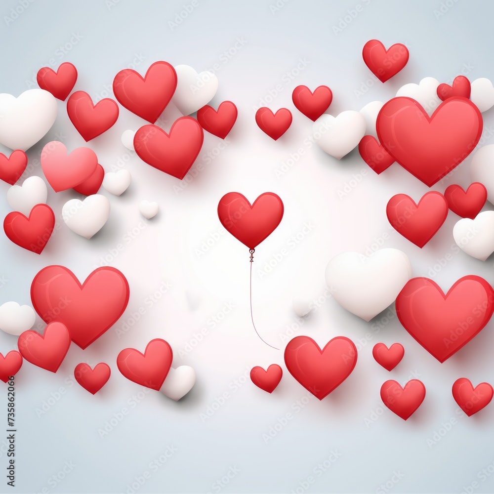 Happy Valentine's day poster banner design. paper cut clouds and heart on white background. Papercut style for valentine sale header.