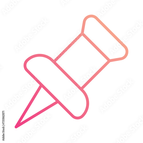 push pin icon vector stock illustration.