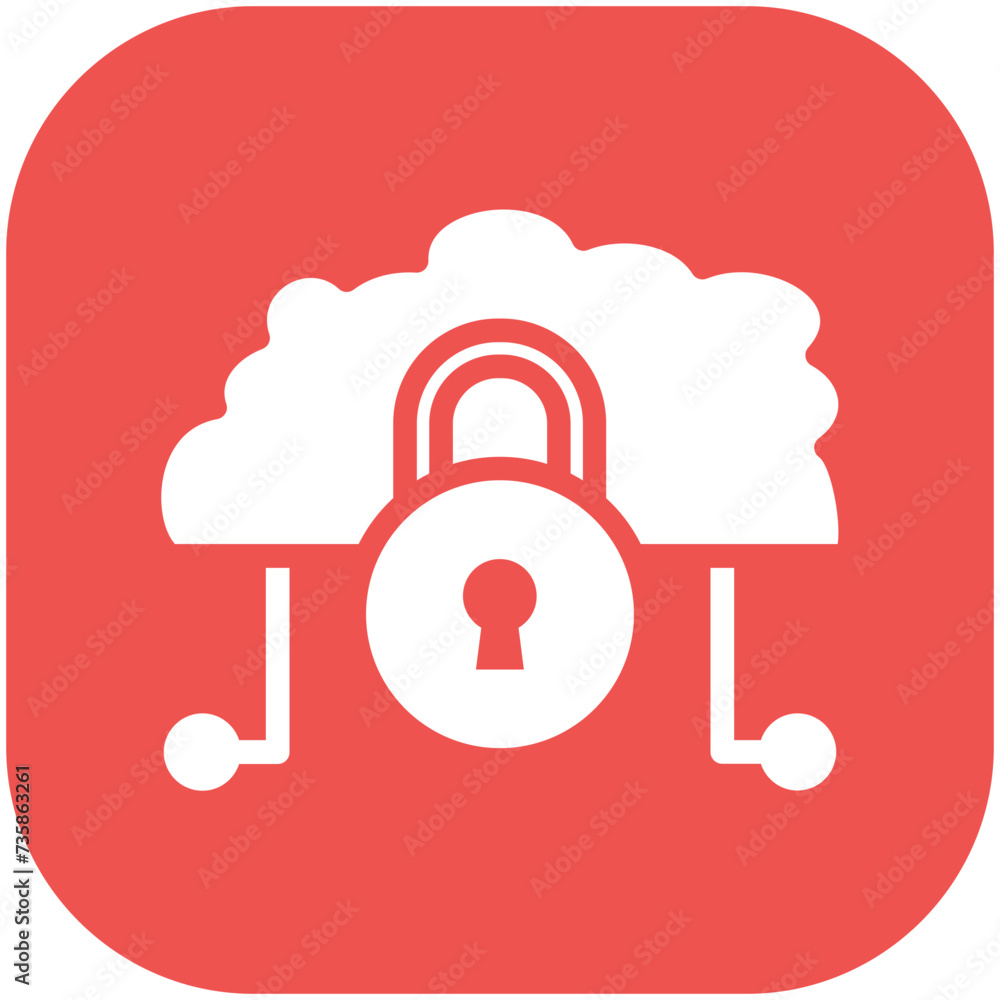 Cloud Lock vector icon illustration of Cloud Computing iconset. Cloud Lock vector icon illustration of Cloud Computing iconset.
