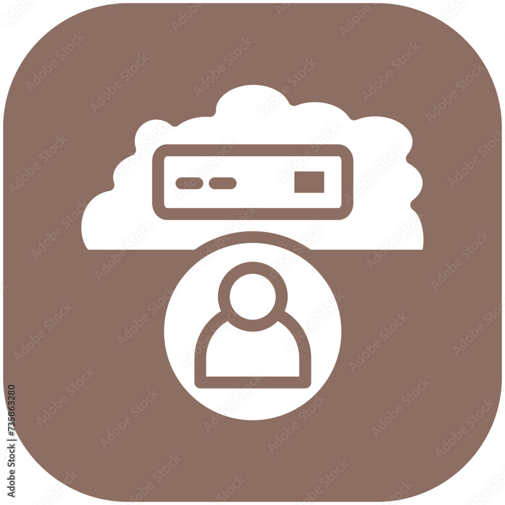 Cloud User vector icon illustration of Cloud Computing iconset. Cloud User vector icon illustration of Cloud Computing iconset.
