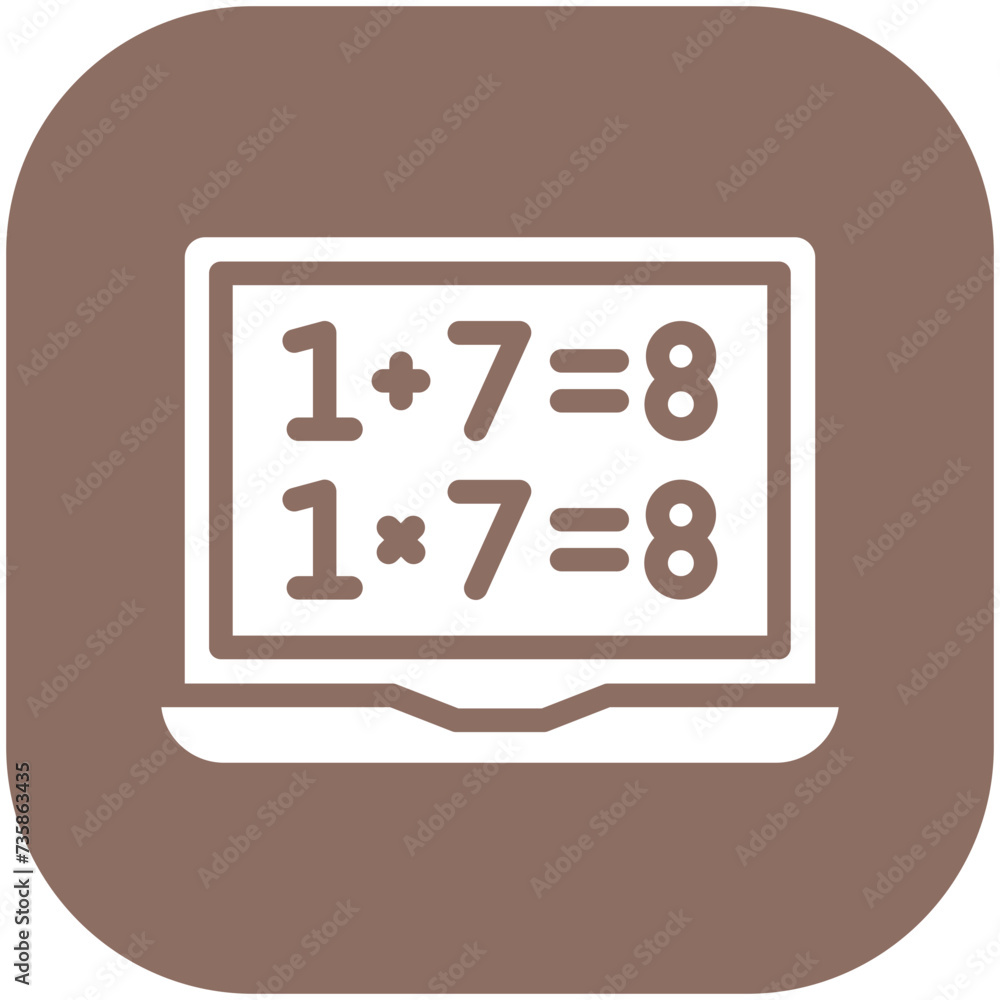 Online Maths vector icon illustration of Online Education iconset. Online Maths vector icon illustration of Online Education iconset.