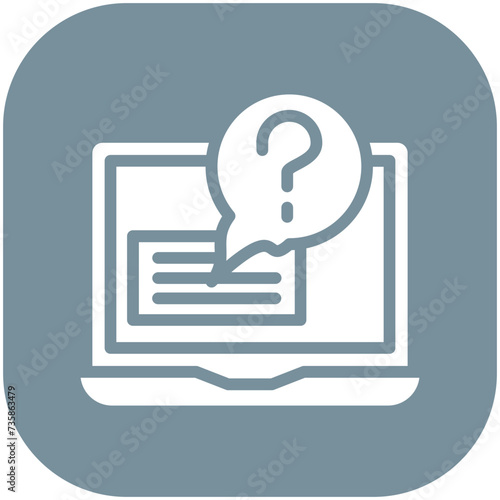 Questions vector icon illustration of Online Education iconset.