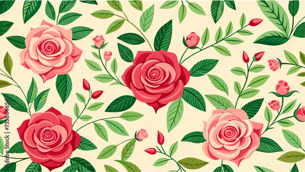 Seamless floral design pattern vector 