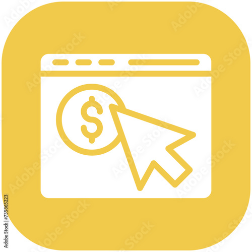 Pay Per Click vector icon illustration of Web Marketing iconset.