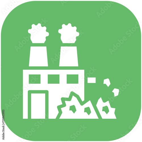 Factory Waste vector icon illustration of Pollution iconset.