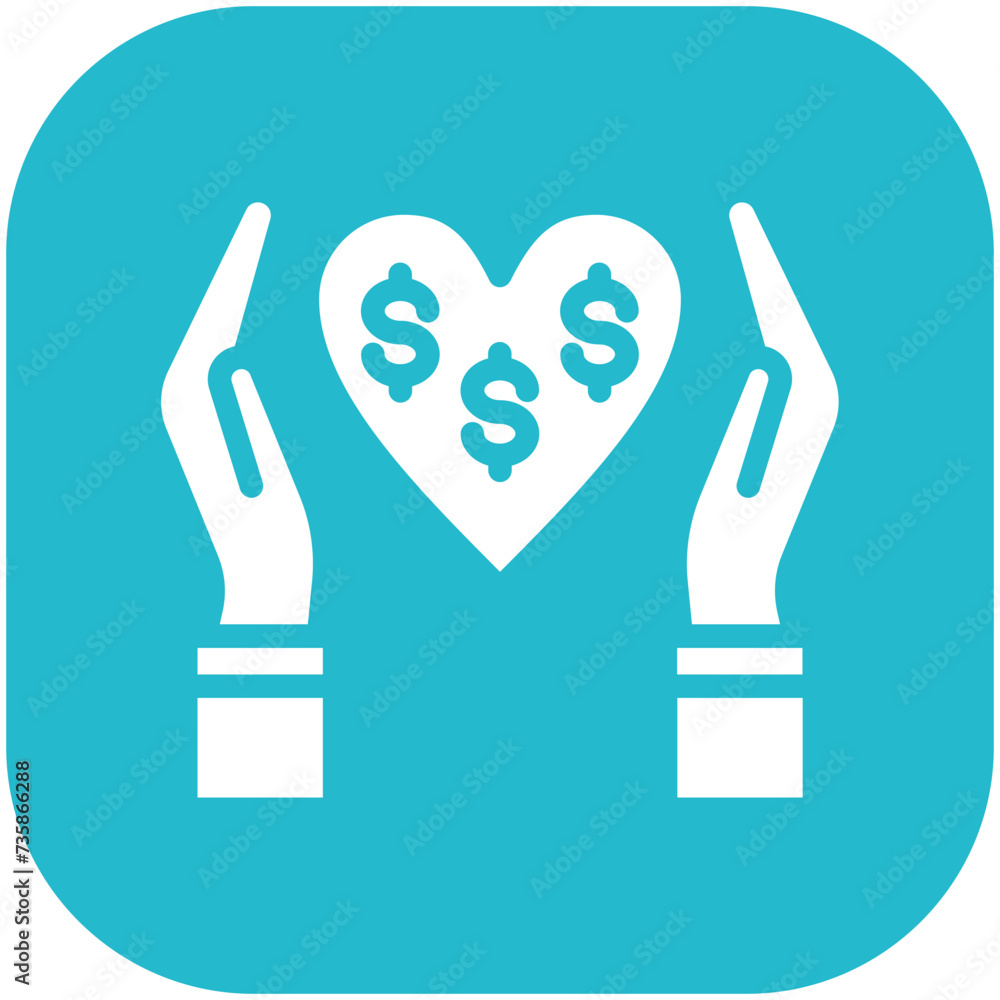 Obraz premium Philanthropy vector icon illustration of Donations iconset.