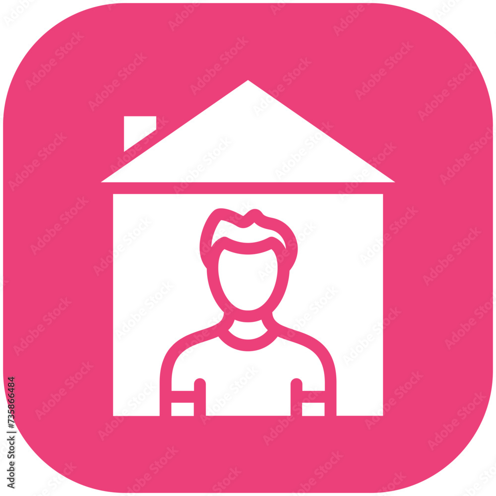 Stay Home vector icon illustration of Work from Home iconset.
