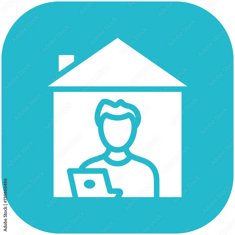 Man Working at Home vector icon illustration of Work from Home iconset. Man Working at Home vector icon illustration of Work from Home iconset.
