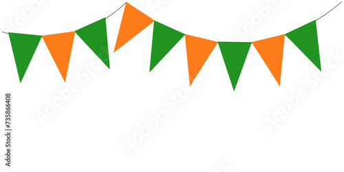 Happy St. Patrick's day banner template. bunting garland backdrop with place for your text. Vector illustration isolated on white