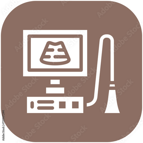 Ultrasonography vector icon illustration of Health Checkup iconset.
