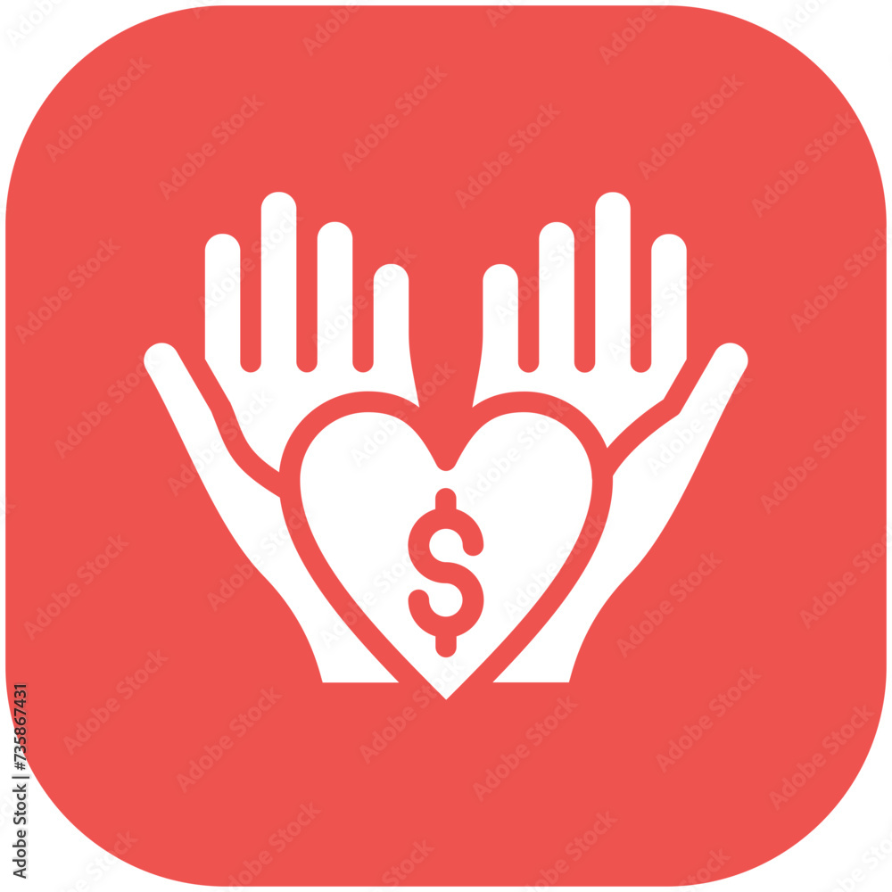 Charity vector icon illustration of Ramadan iconset.