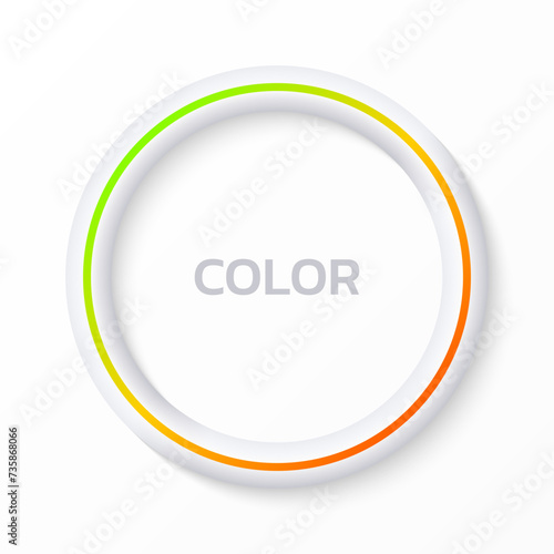 Circle frame, round border. 3d circle with gradient, neon colors. Vector illustration.