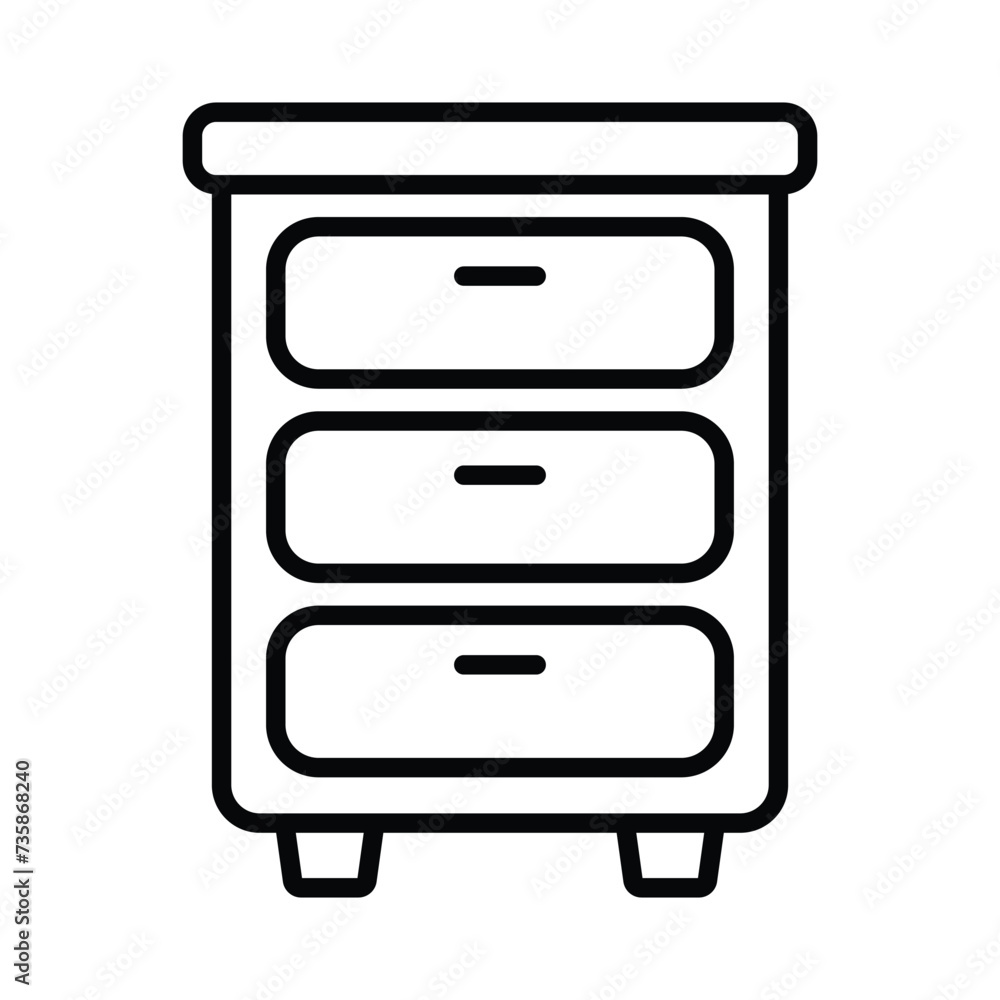 Drawer icon vector stock illustration. Drawer icon vector stock illustration.