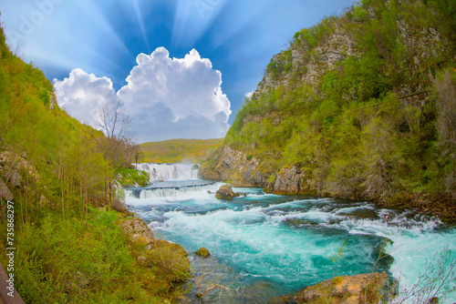 Waterfall Strbacki Buk on Una river in Bosnia photo