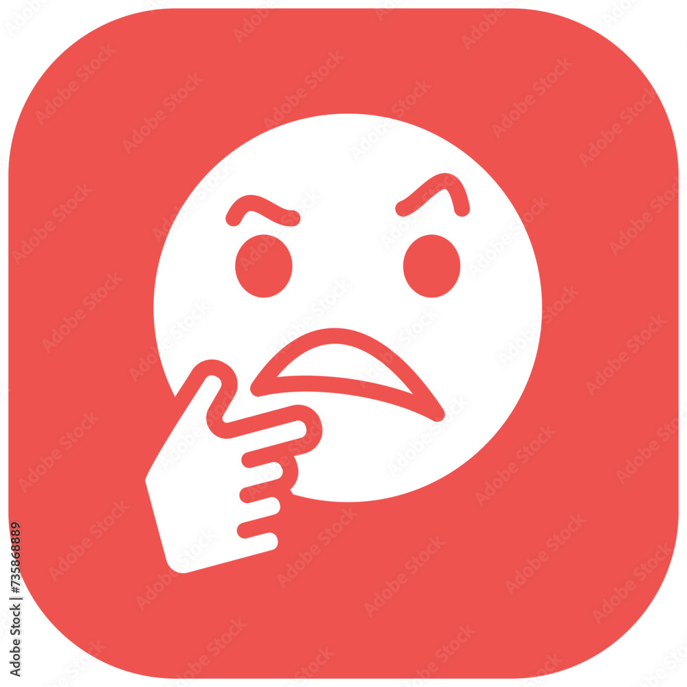 Thinking Face vector icon illustration of Emoji iconset. Thinking Face vector icon illustration of Emoji iconset.