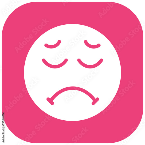 Pensive Face vector icon illustration of Emoji iconset.