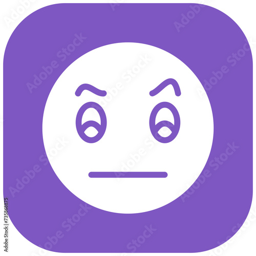 Face with Raised Eyebrow vector icon illustration of Emoji iconset.