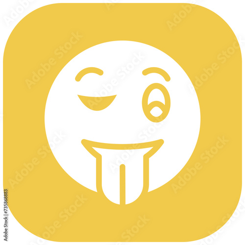 Winking Face with Tongue vector icon illustration of Emoji iconset.