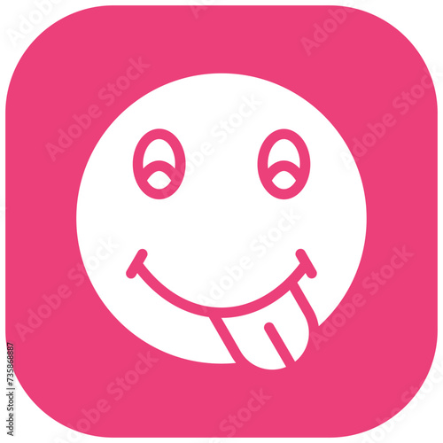 Face Savoring Food vector icon illustration of Emoji iconset.