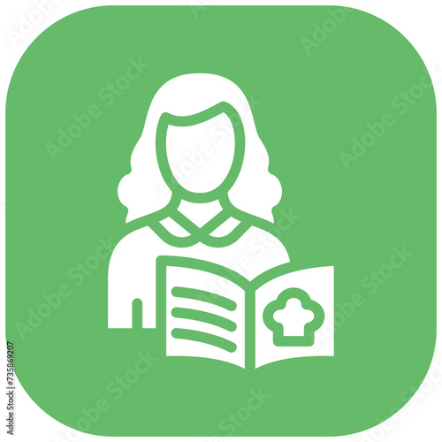 Woman Recipes vector icon illustration of Housekeeping iconset.