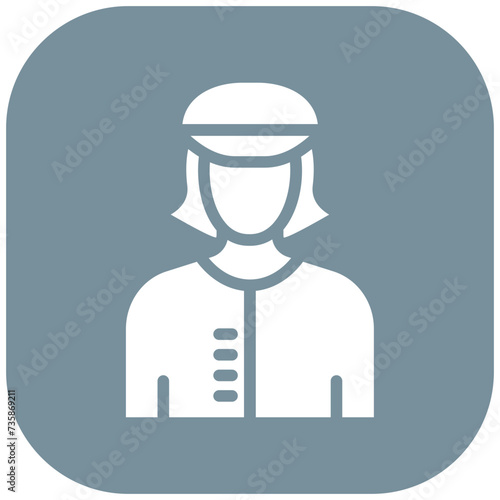 Sporty Lady vector icon illustration of Housekeeping iconset.