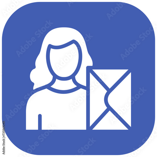 Woman with Envelope vector icon illustration of Housekeeping iconset.
