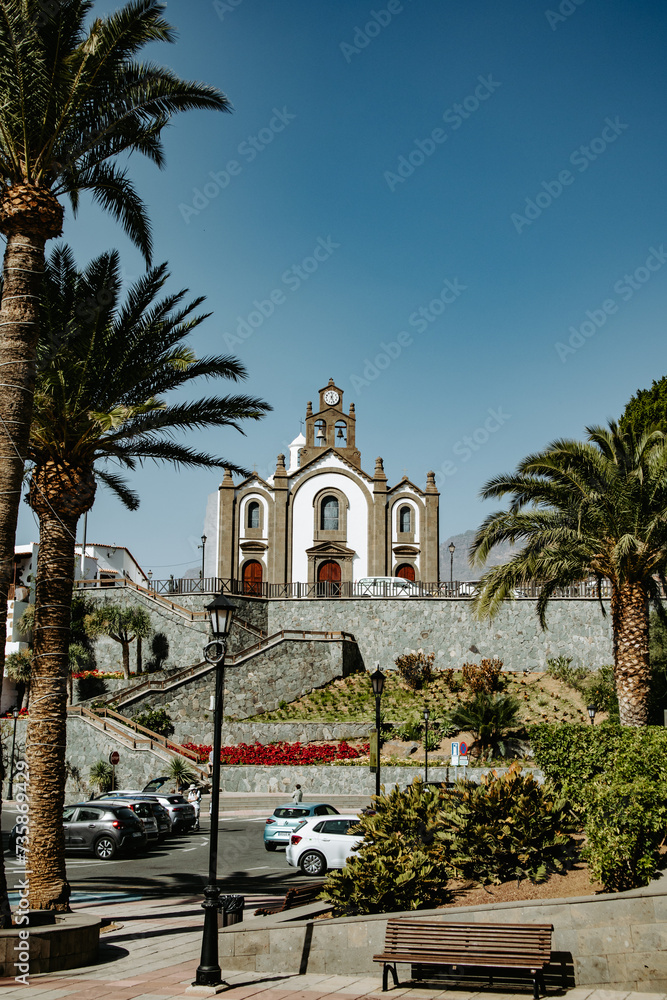 Kościół Santa Lucia de Tirajana na Gran Canaria, Hiszpania 