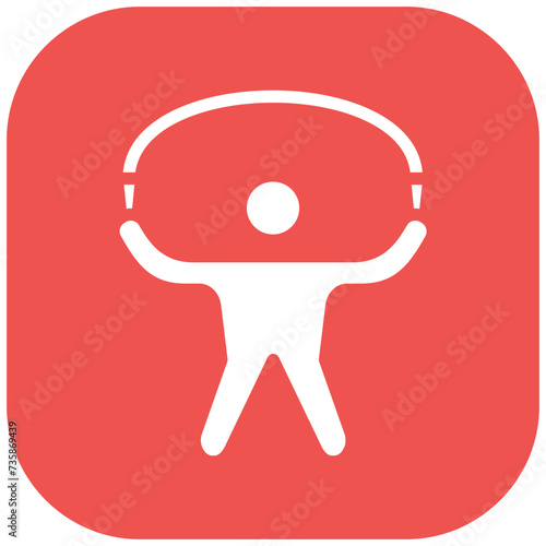 Person skipping rope vector icon illustration of Physical Fitness iconset.