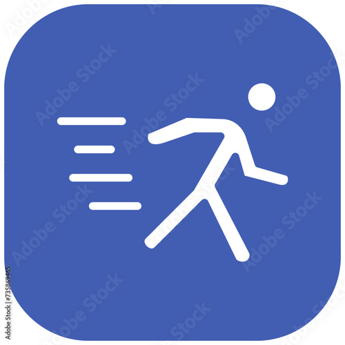 Running Person vector icon illustration of Physical Fitness iconset.