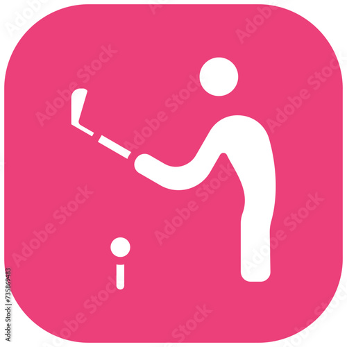 Golf Player vector icon illustration of Physical Fitness iconset.