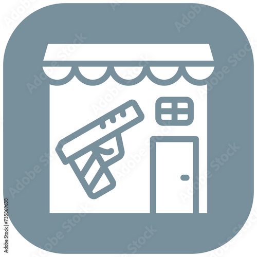 Gun Shop vector icon illustration of Shops and Stores iconset.