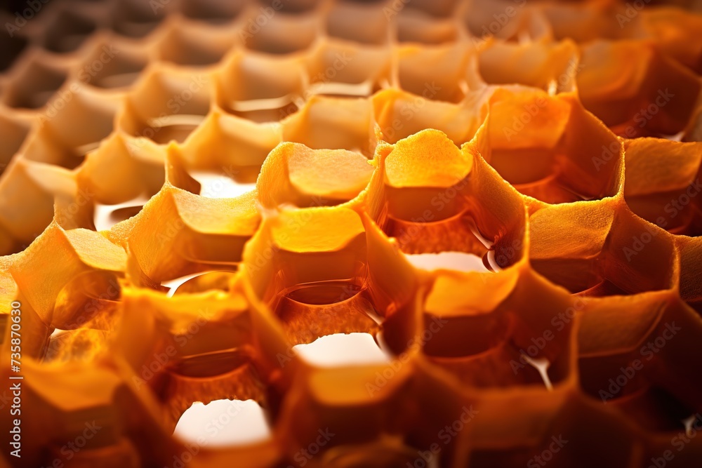 close up of honeycomb - obrazy, fototapety, plakaty 