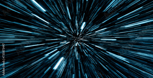 Abstract flight in space hyper jump  illustration 