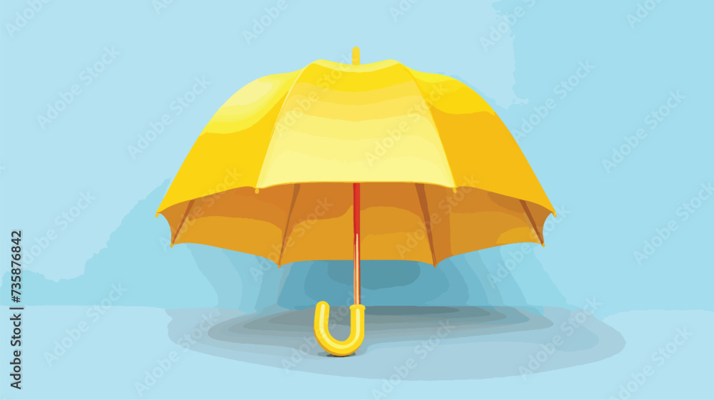Yellow umbrella. 3D vector icon. Cartoon minimal.
