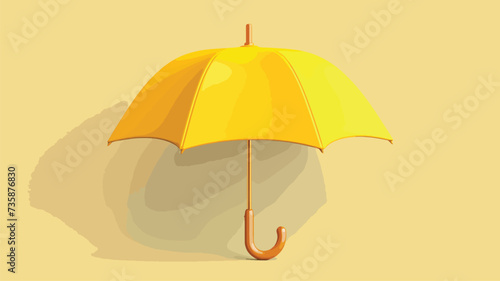 Yellow umbrella. 3D vector icon. Cartoon minimal.