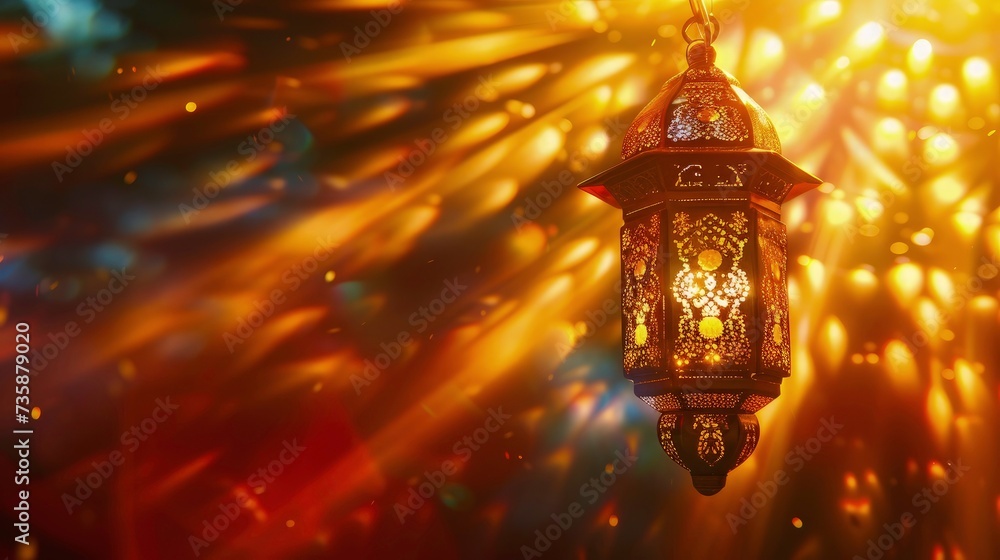 Abstract Glowing Lines Of Vibrant Light Rays Ramadan Background With Lantern. Eid Al Fitr Abstract Background. Ramadan Mubarak Social Media Banner Background Abstract Glowing Lines Of Vibrant Light Rays Ramadan Background With Lantern. Eid Al Fitr Abstract Background. Ramadan Mubarak Social Media Banner Background