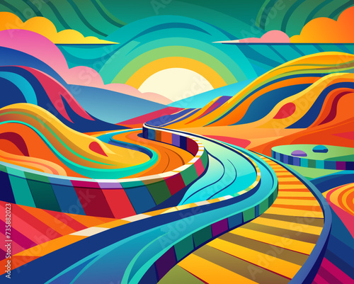 abstract background geometric futuristic colorful beautiful amazing unreal bright figurative