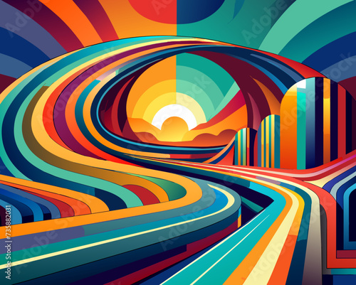 abstract background geometric futuristic colorful beautiful amazing unreal bright figurative