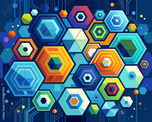 abstract background geometric futuristic colorful beautiful amazing unreal bright figurative