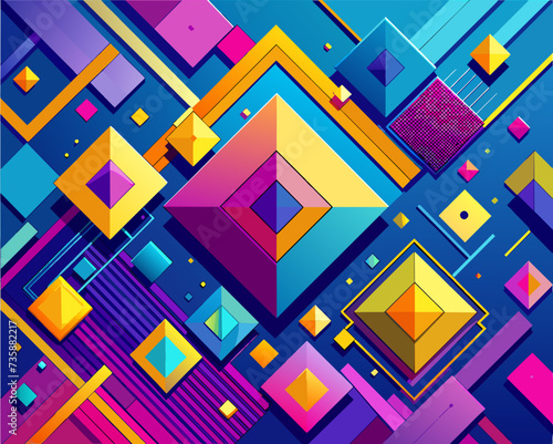 abstract background geometric futuristic colorful beautiful amazing unreal bright figurative photo