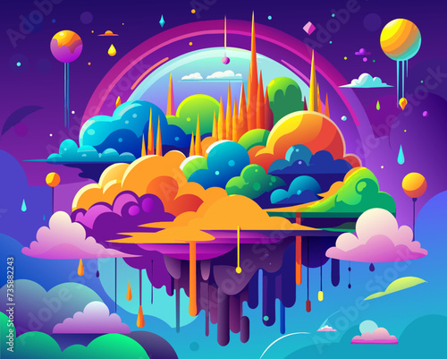 abstract background geometric futuristic colorful beautiful amazing unreal bright figurative