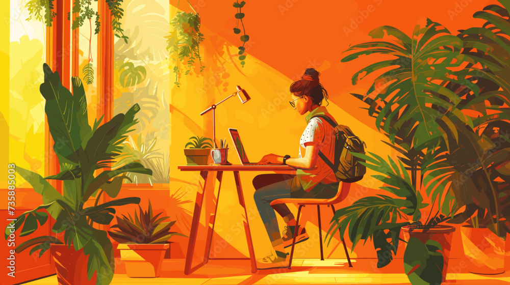 freelancer, woman, laptop, desk, stylish, chair, glasses, focused, work, young, tied-up hair, sitting, computer, office, technology, professional, business, creativity, home office, productivity, inde freelancer, woman, laptop, desk, stylish, chair, glasses, focused, work, young, tied-up hair, sitting, computer, office, technology, professional, business, creativity, home office, productivity, inde