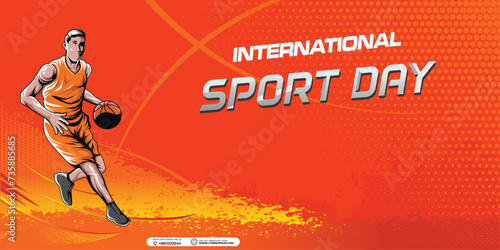 Sports Background Vector. International Sports Day Illustration. Graphic Design for the decoration of gift certificates, banners, and flyer