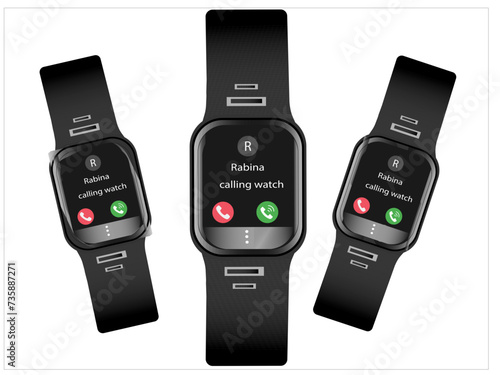Smartwatch collection, realistic icons isolated on white, technology electronic gadgets, wrist watch vector illustration, interesting modern electronic bands set.Smart watch on white background, Sport