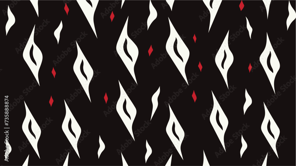 Monochrome geometrical free hand drawn background. Mosaic abstract background. Refresh and reload arrows icon background. Brush stroke pattern. Abstract monochrome ethnic seamless pattern.