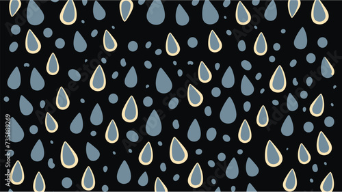 Vector seamless pattern with hand drawn raindrops. Hand drawn drop pattern. Water drop seamless pattern. Vector illustration. Vector Illustration. Graphics.Background in vector. photo