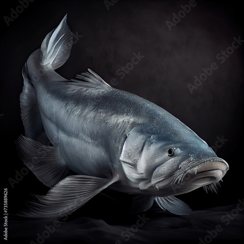 Blue Catfish Studio Portrait With Dramatic Lighting and Details