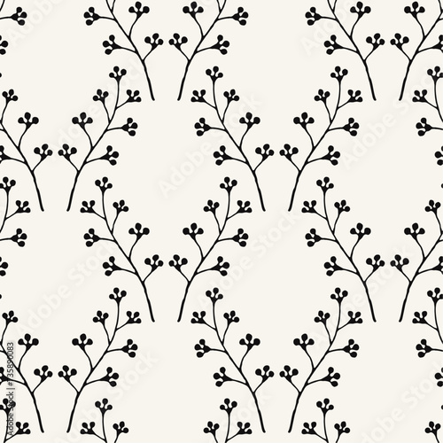Vector seamless pattern. Modern repeating floral texture. Fancy print with stylized flowers. Can be used as swatch for illustrator.