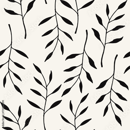 Vector seamless pattern. Modern repeating floral texture. Fancy print with stylized flowers. Can be used as swatch for illustrator.