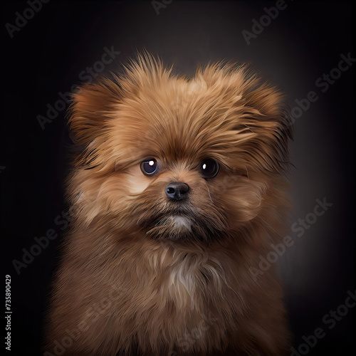 Adorable Pomapoo Dog Portrait in a Professional Studio Setting photo